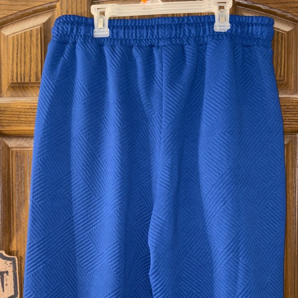 Royal Blue CrissCross Textured Wide Leg Pants - Picture 7 of 9